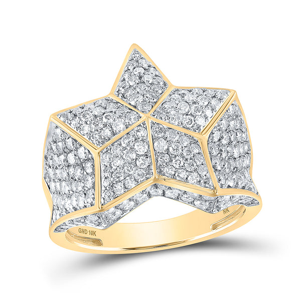 Mens diamond hot sale star ring