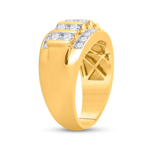 14kt Yellow Gold Mens Round Diamond Wedding Channel Set Band Ring 2 Cttw