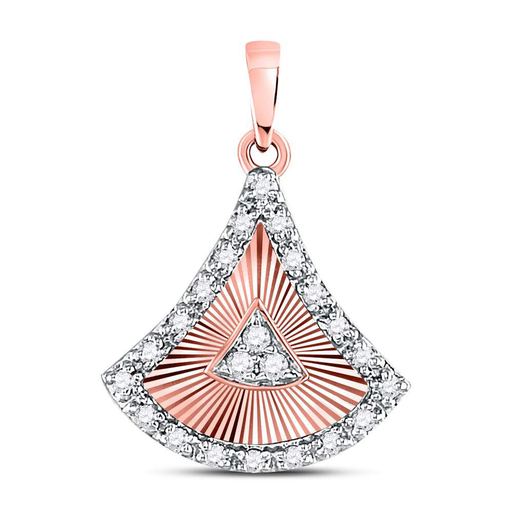 10kt Rose Gold Womens Round Diamond Fashion Pendant 1/6 Cttw