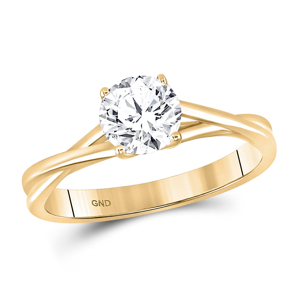 14kt Yellow Gold Round Diamond Solitaire Bridal Wedding Engagement Ring 3/4 Cttw