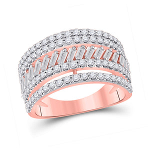 14kt Rose Gold Womens Round Diamond Anniversary Ring 1 Cttw