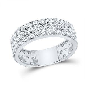 14kt White Gold Womens Round Diamond Pave Band Ring 2-7/8 Cttw