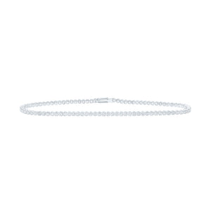 14kt White Gold Womens Round Diamond Tennis Bracelet 2-1/5 Cttw