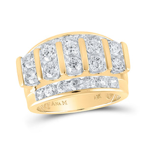 14kt Yellow Gold Mens Round Diamond Band Ring 4 Cttw