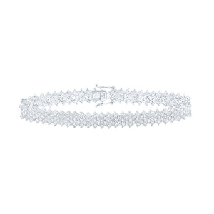 10kt White Gold Womens Round Diamond Fashion Bracelet 7 Cttw