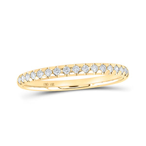 14kt Yellow Gold Womens Round Diamond Machine Set Band Ring 1/6 Cttw