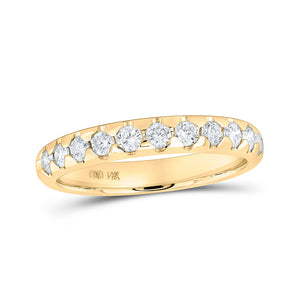 14kt Yellow Gold Womens Round Diamond Machine Set Band Ring 1/2 Cttw