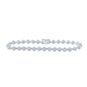 10kt White Gold Womens Round Diamond Fashion Bracelet 2-7/8 Cttw