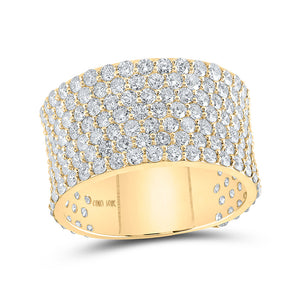 10kt Yellow Gold Mens Round Diamond Pave Band Ring 5-5/8 Cttw