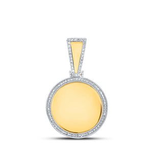 14kt Yellow Gold Mens Round Diamond Memory Circle Charm Pendant 3/8 Cttw