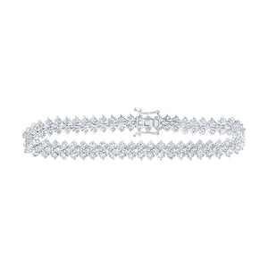 14kt White Gold Womens Round Diamond Tennis Bracelet 8-3/8 Cttw