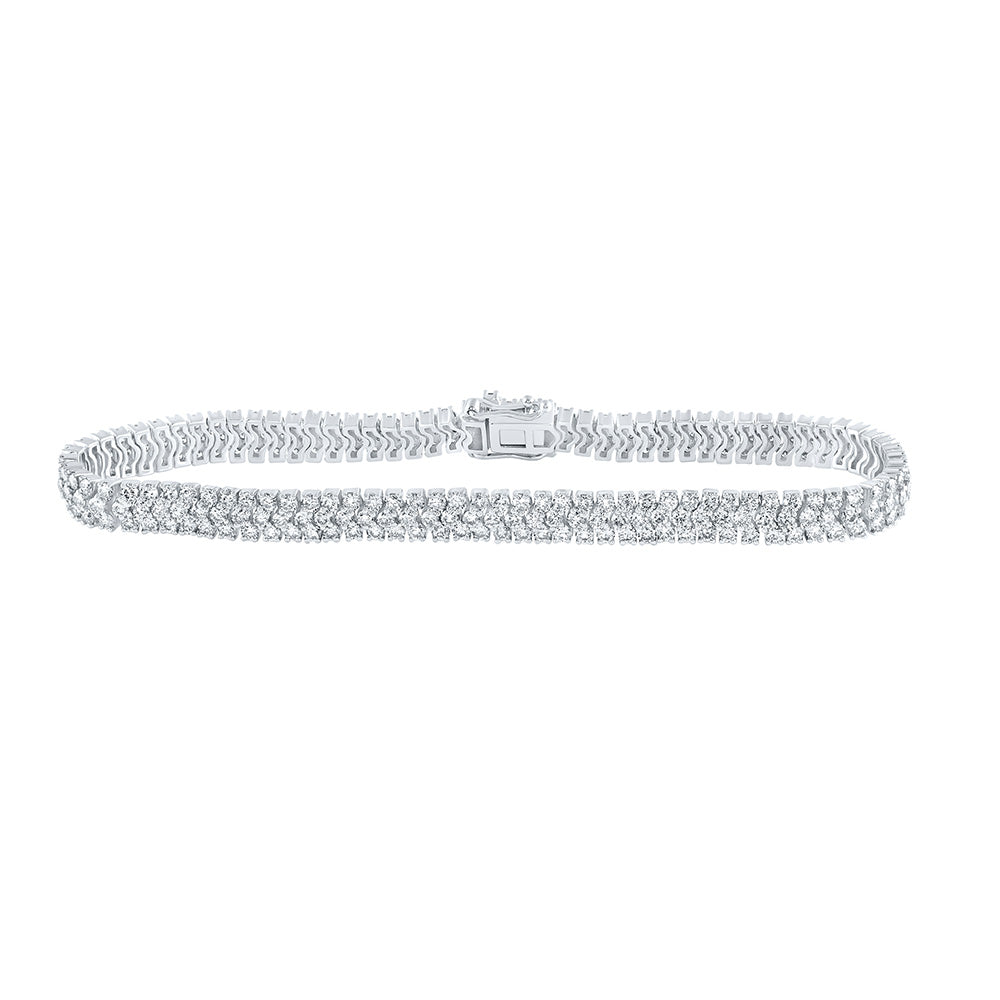 14kt White Gold Womens Round Diamond Tennis Bracelet 5-7/8 Cttw