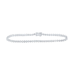 14kt White Gold Womens Round Diamond Single Row Tennis Bracelet 2-3/4 Cttw