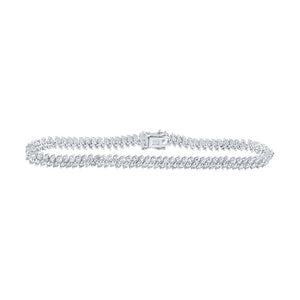 14kt White Gold Womens Round Diamond Tennis Bracelet 4-7/8 Cttw