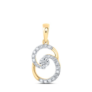 10kt Yellow Gold Womens Round Diamond Fashion Pendant 1/4 Cttw