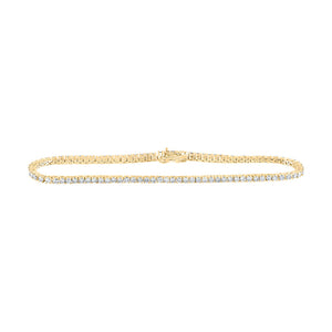 10kt Yellow Gold Womens Round Diamond Fashion Bracelet 2 Cttw