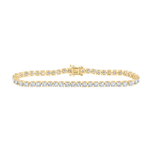 14kt Yellow Gold Womens Round Diamond Fashion Bracelet 7 Cttw