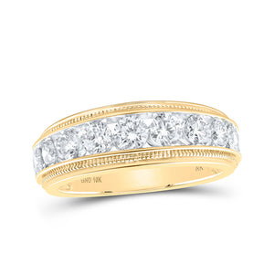 10kt Yellow Gold Mens Round Diamond Band Ring 2 Cttw