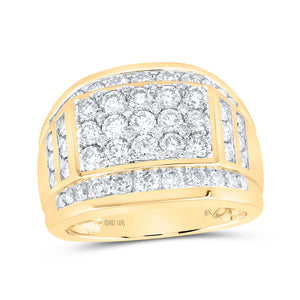 10kt Yellow Gold Mens Round Diamond Band Ring 3 Cttw