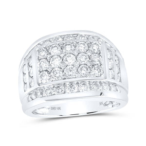 10kt White Gold Mens Round Diamond Band Ring 3 Cttw