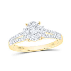 14kt Yellow Gold Womens Round Diamond Fashion Ring 1/2 Cttw