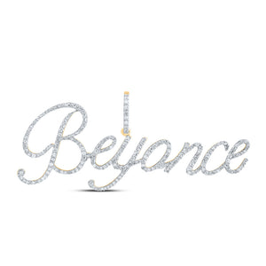 10kt Yellow Gold Womens Round Diamond BEYONCE Name Pendant 1 Cttw