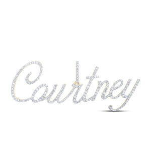 10kt Yellow Gold Womens Round Diamond COURTNEY Name Pendant 1 Cttw