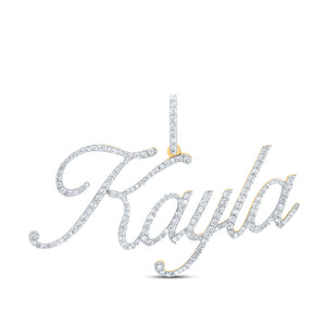 10kt Yellow Gold Womens Round Diamond KAYLA Name Pendant 7/8 Cttw